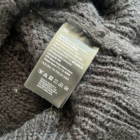 Scotch‎ & Soda Mille Nuits Cable Knit Peplum Sweater Black - Picture 8 of 10